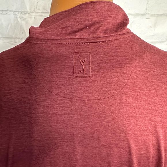 PGA Tour Dark Red Stripped 1/4 Zip Men's Pullover, Small, Pre-owned - Picture 5 of 7